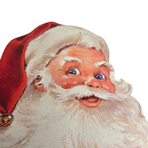 Vintage Christmas Santa Claus Die Cut Decor Gibson Greetings Inc USA 14" NOS - Picture 3 of 9